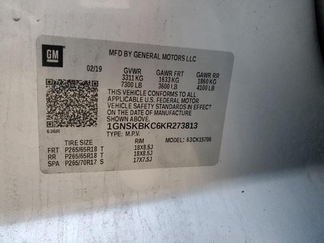 1GNSKBKC6KR273813 Chevrolet TAHOE K150