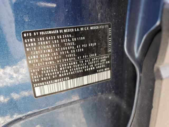 3VV0B7AXXJM092765 Volkswagen 2018