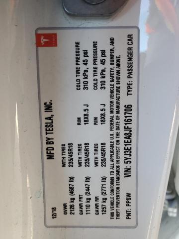 5YJ3E1EA8JF161706 Tesla MODEL 3