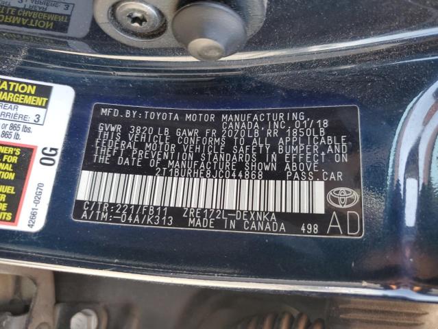 2T1BURHE8JC044868 Toyota COROLLA L