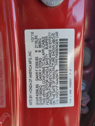 1HGCV1F14JA254778 Honda l15be