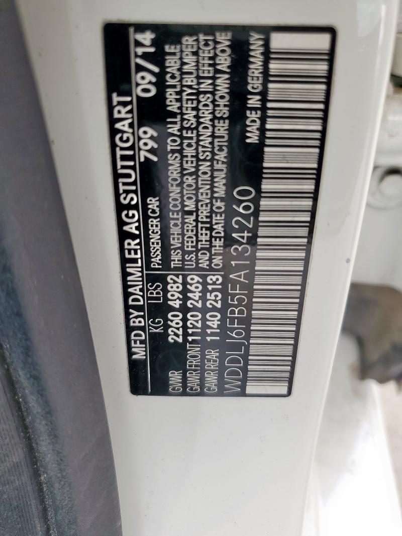 WDDLJ6FB5FA134260 Mercedes-Benz Cls 400