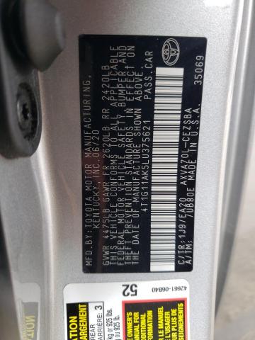 4T1G11AK5LU375621 Toyota a25a-fks