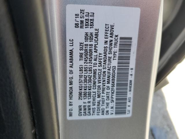5FPYK2F66KB003453 Honda j35y6