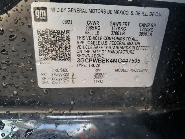 3GCPWBEK4MG447595 Chevrolet Silverado
