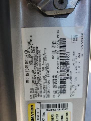 3FA6P0LU7JR115531 Ford FUSION SE