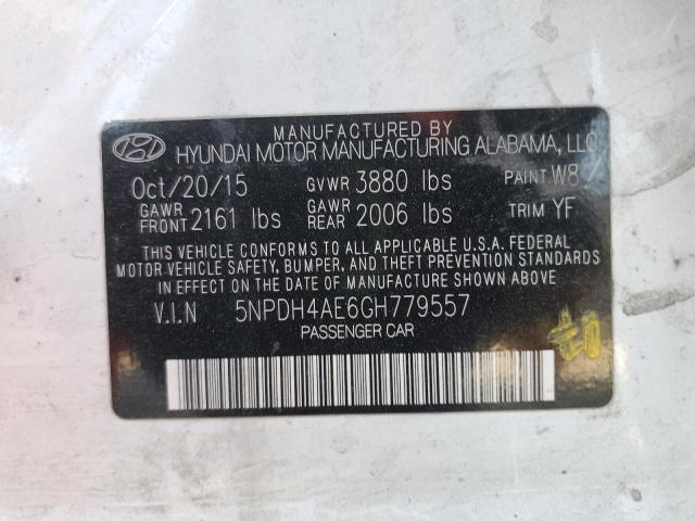 5NPDH4AE6GH779557 Hyundai dohc mpi nu