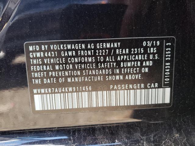 WVWKR7AU4KW911456 Volkswagen E-golf Se