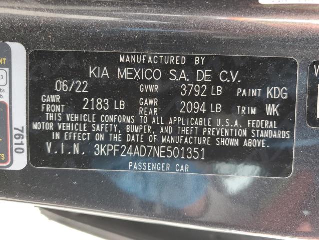 3KPF24AD7NE501351 KIA mpi nu