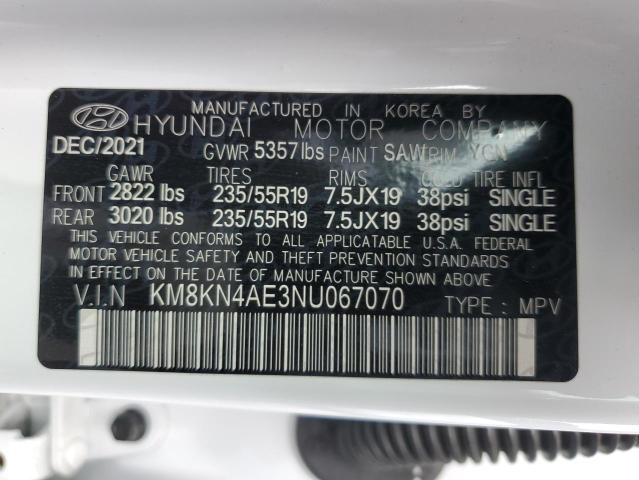 KM8KN4AE3NU067070 Hyundai 2022