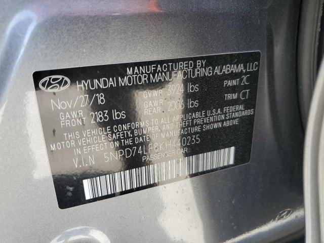 5NPD74LF8KH440235 Hyundai mpi nu