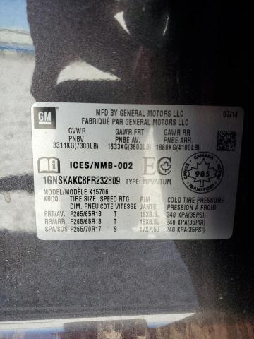 1GNSKAKC8FR232809 Chevrolet l83 - vvt, active fuel management, aluminum