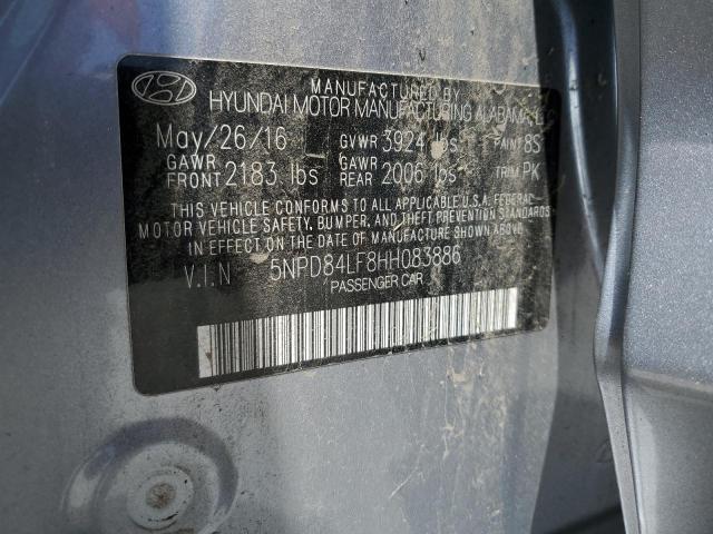 5NPD84LF8HH083886 Hyundai 2017