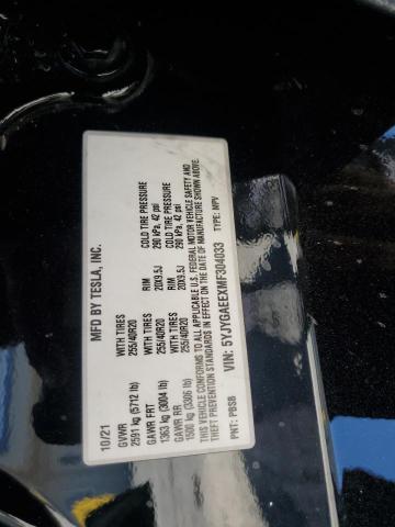 5YJYGAEEXMF304033 Tesla 2021