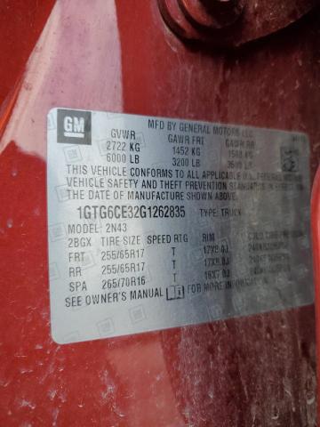1GTG6CE32G1262835 GMC lfx - sidi, vvt, e85 max, aluminum