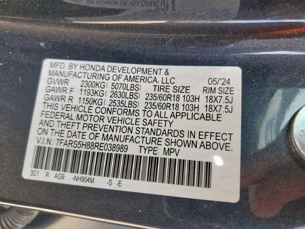 7FARS5H88RE038989 Honda Cr-v Sport