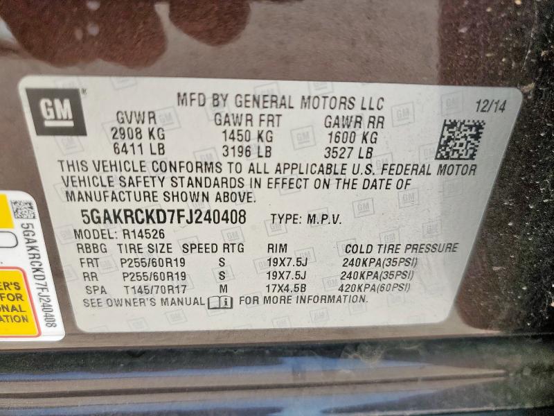 5GAKRCKD7FJ240408 Buick Enclave