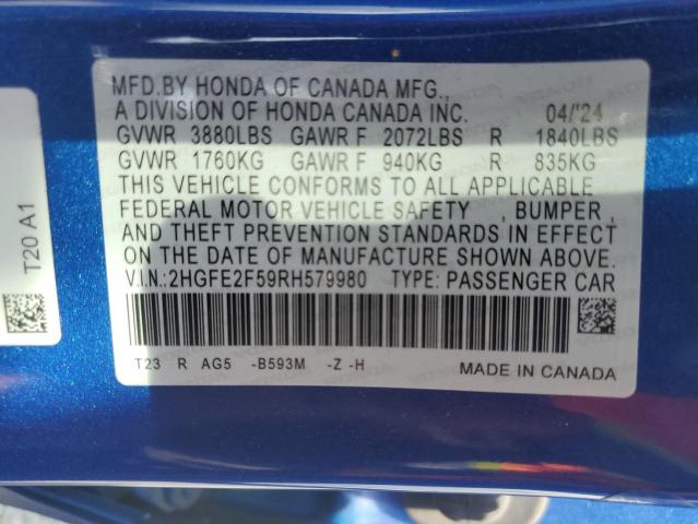 2HGFE2F59RH579980 Honda k20c2