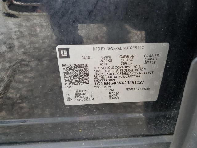 1GNERGKW4JJ251127 Chevrolet TRAVERSE L
