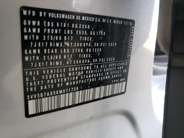 3VV3B7AX5KM071739 Volkswagen TIGUAN SE