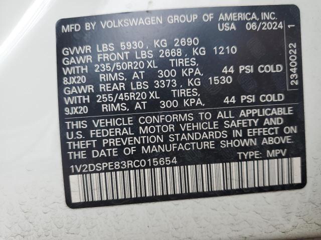 1V2DSPE83RC015654 Volkswagen 2024