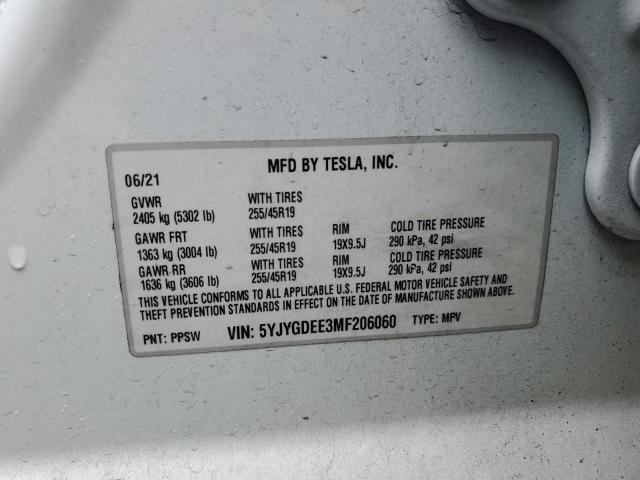 5YJYGDEE3MF206060 Tesla Model Y