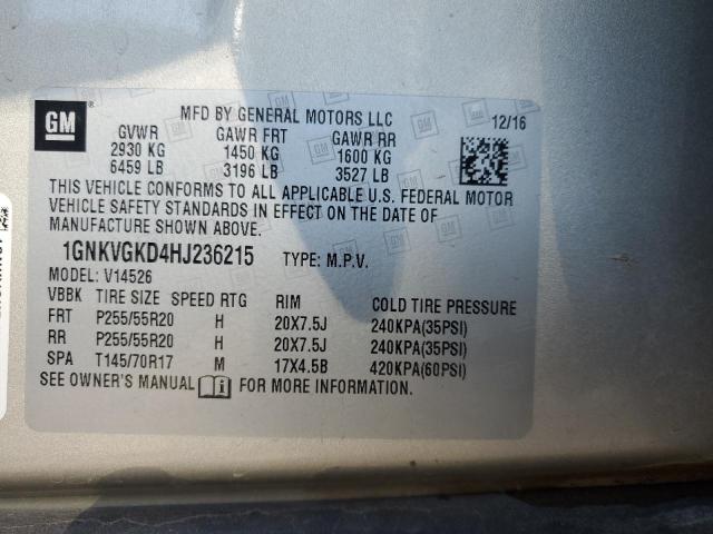 1GNKVGKD4HJ236215 Chevrolet TRAVERSE L