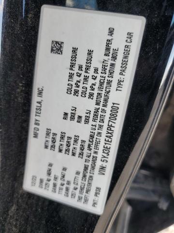 5YJ3E1EAXPF708001 Tesla 2023