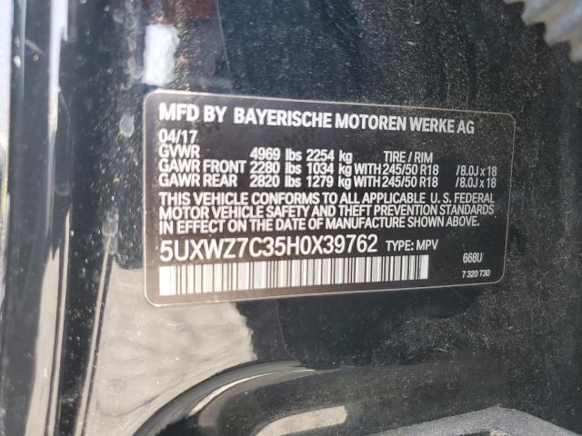 5UXWZ7C35H0X39762 BMW X3