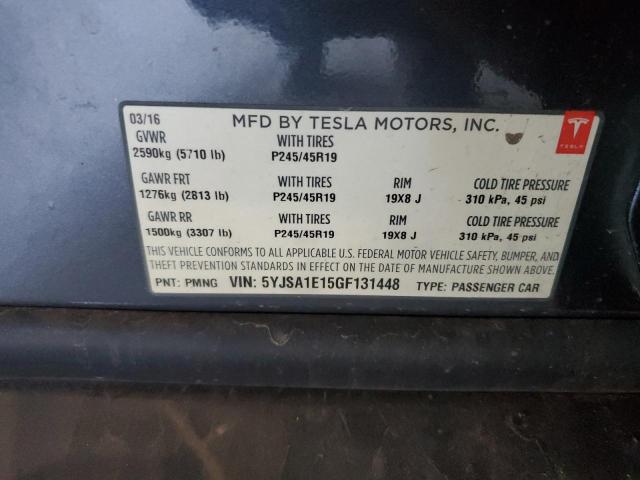 5YJSA1E15GF131448 Tesla 3 phase a/c induction (single motor)