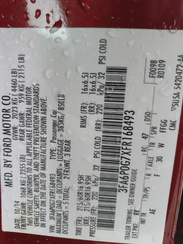 3FA6P0G7XFR168493 Ford FUSION S