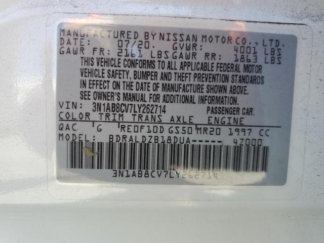 3N1AB8CV7LY262714 Nissan SENTRA SV
