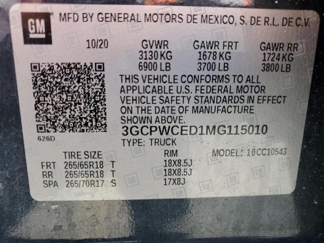 3GCPWCED1MG115010 Chevrolet l84 - di, alum, gen 5, var 2