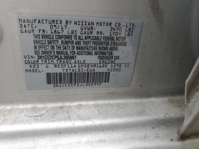 3N1CE2CP5JL355997 Nissan VERSA NOTE