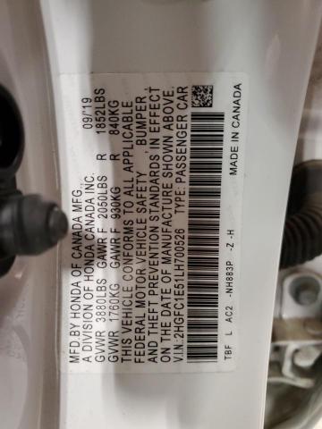 2HGFC1E51LH700526 Honda l15b7