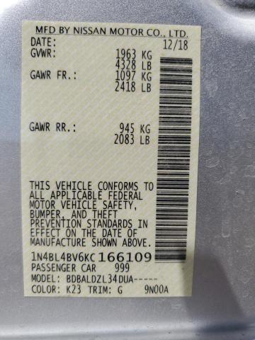 1N4BL4BV6KC166109 Nissan 2019
