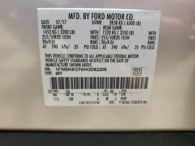 1FM5K8GT6HGD82208 Ford EXPLORER S