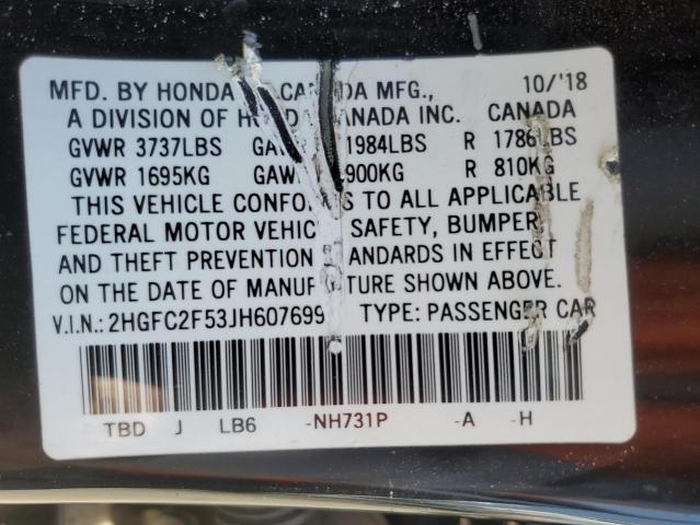 2HGFC2F53JH607699 Honda k20c2
