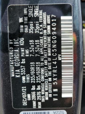 5XYRL4LC5NG094017 KIA gdi theta-iii