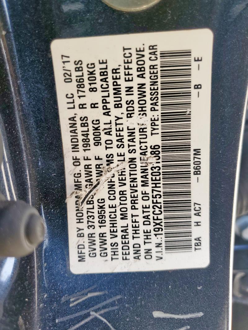 19XFC2F57HE031586 Honda Civic Lx
