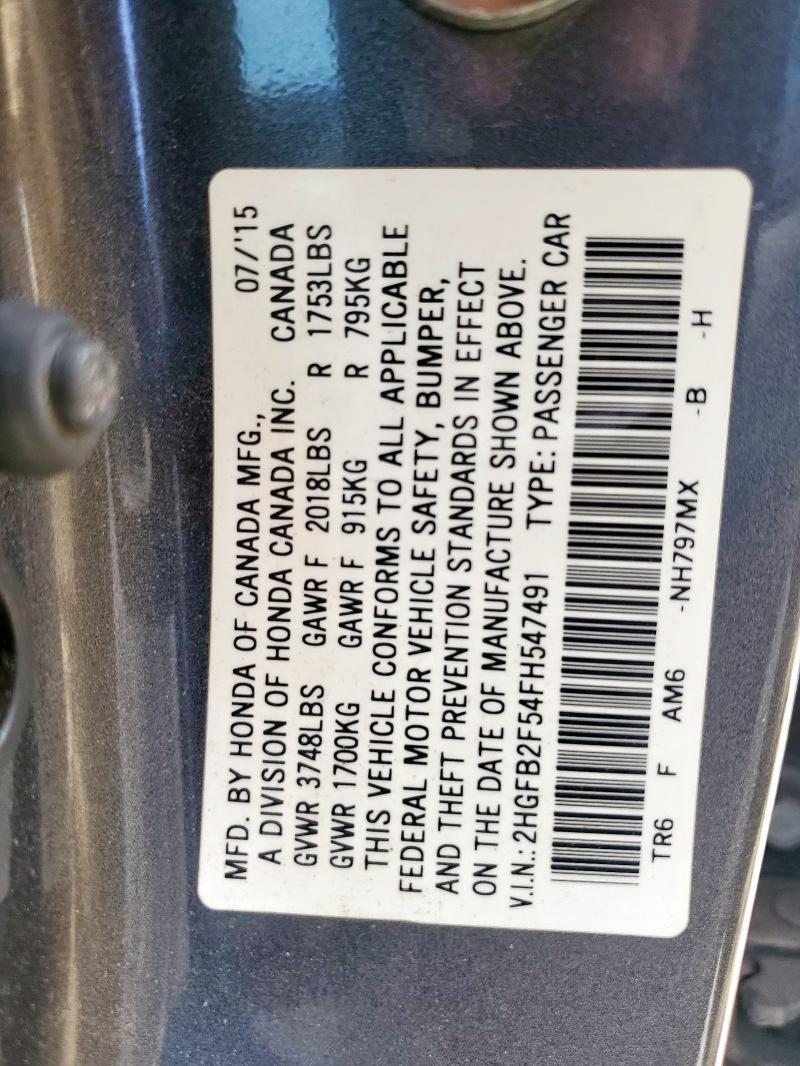 2HGFB2F54FH547491 Honda Civic Lx