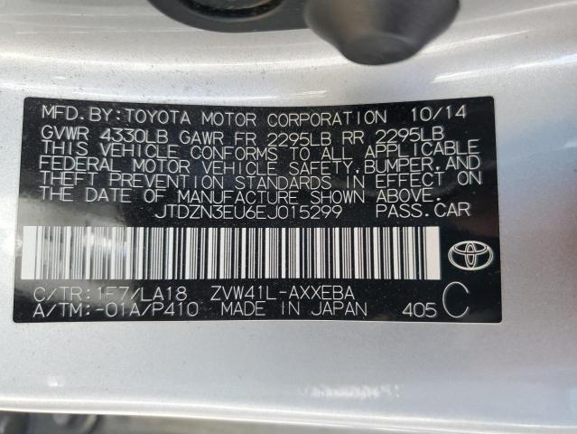 JTDZN3EU6EJ015299 Toyota 2zr-fxe+5jm
