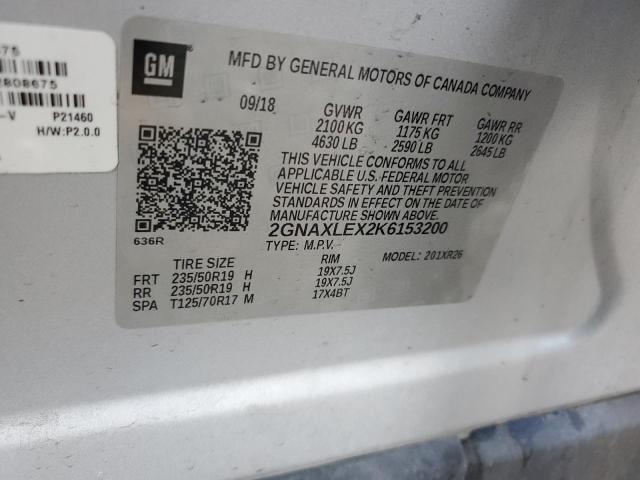 2GNAXLEX2K6153200 Chevrolet EQUINOX LT