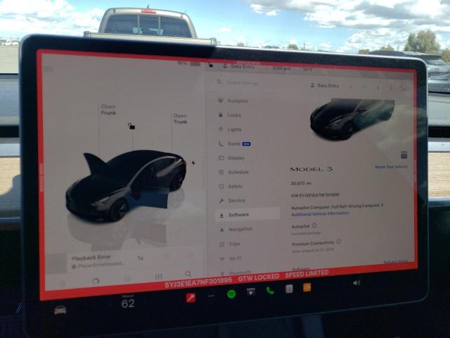 5YJ3E1EA7NF301895 Tesla 2022