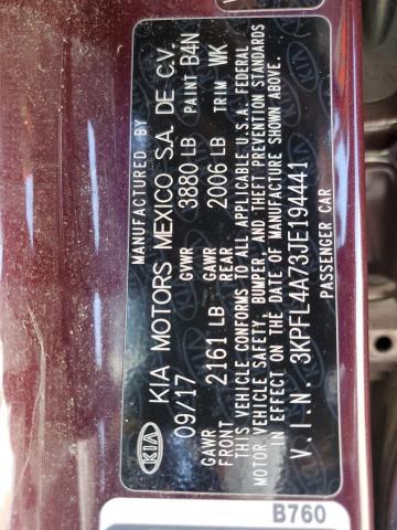 3KPFL4A73JE194441 KIA FORTE LX