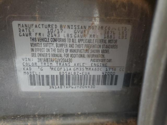 3N1AB7AP6JY204430 Nissan Sentra