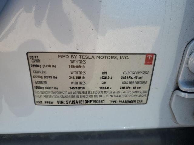 5YJSA1E13HF190581 Tesla MODEL S