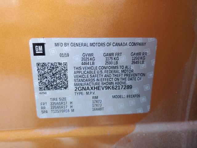 2GNAXHEV9K6217289 Chevrolet EQUINOX LS
