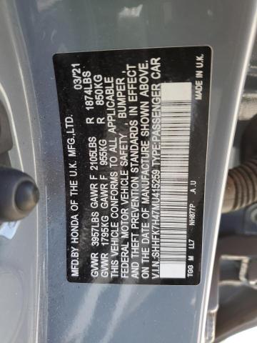 SHHFK7H47MU415259 Honda l15ba