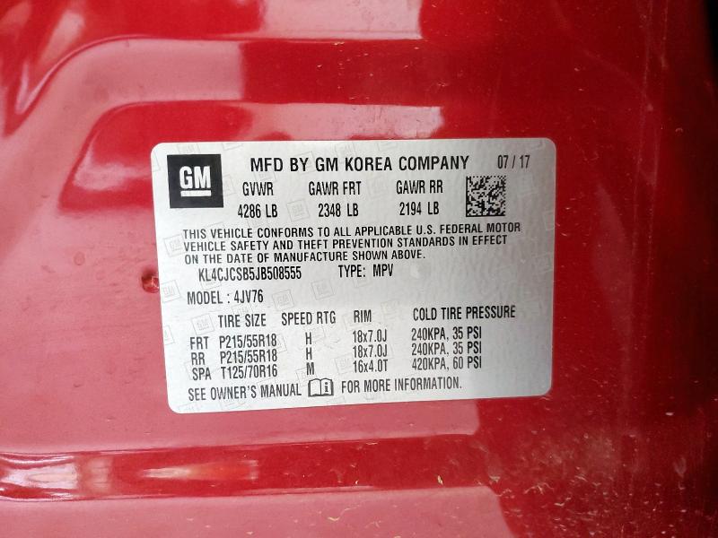 KL4CJCSB5JB508555 Buick ENCORE ESS
